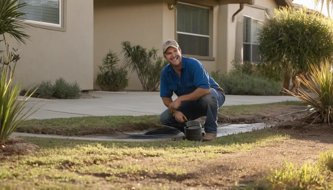 Local provider using a camera inspection on a residential sewer cleanout near Pasadena